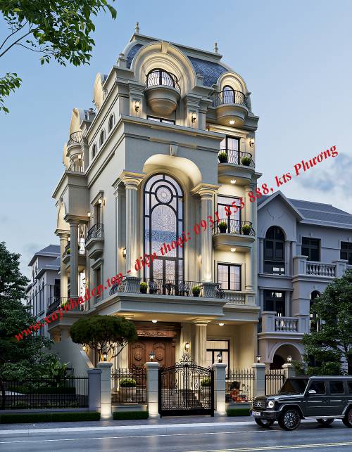 MẪU NHÀ PHỐ TÂN CỔ ĐIỂN 5 TẦNG CÓ HẦM TẠI THÀNH PHỐ HỒ CHÍ MINH
