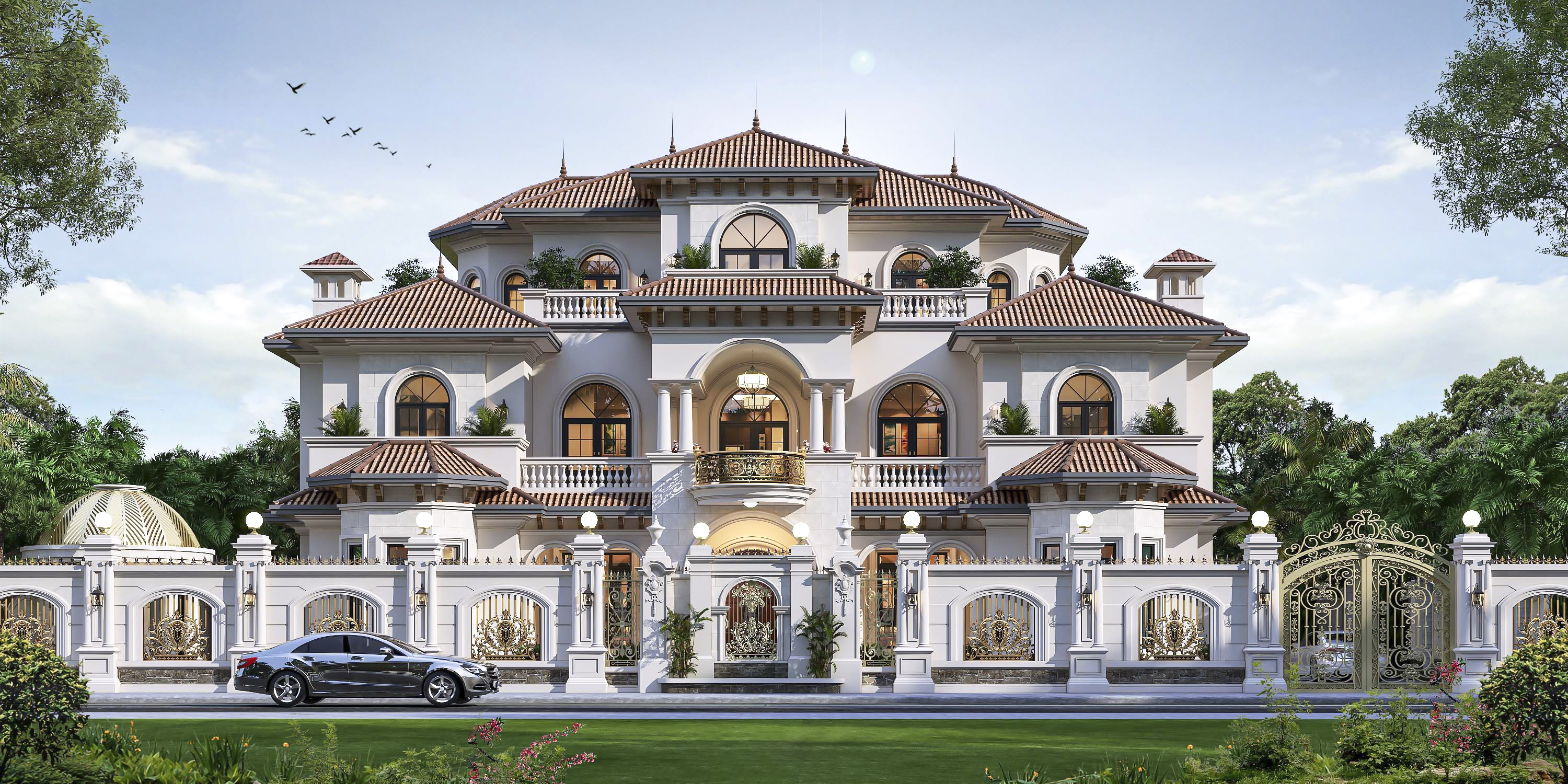 MẪU THIẾT KẾ BIỆT THỰ ĐẸP KIẾN TRÚC ĐỊA TRUNG HẢI TẠI TỈNH CÀ MAU